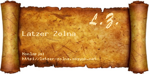 Latzer Zolna névjegykártya